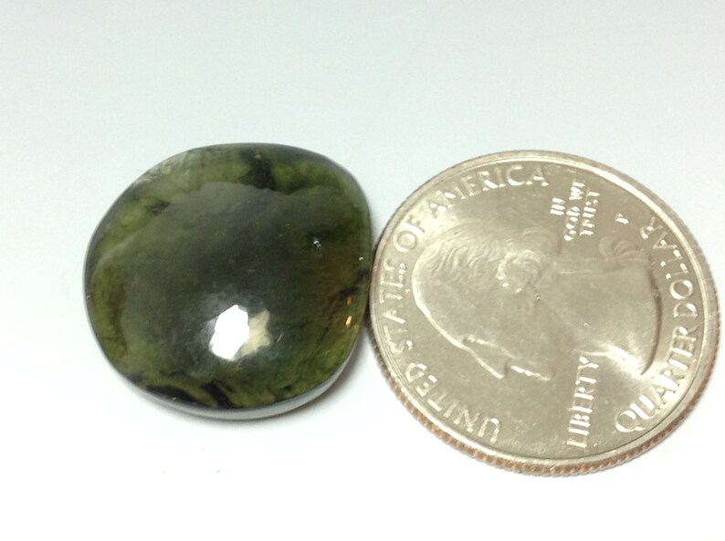 Moldavite cabochon 21x20x7mm
