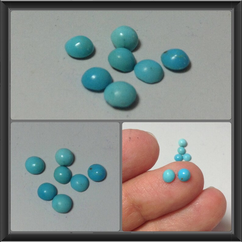 Turquoise cabochon 3.1mm 5 cabochons lot