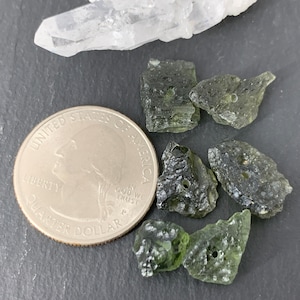 Rough Moldavite beads/Moldavite - lot of 6 beads