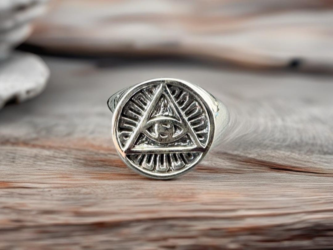 Seeing Eye Rings Sterling Silver All-seeing Eye Ring • Triangle Symbol Ring - Etsy