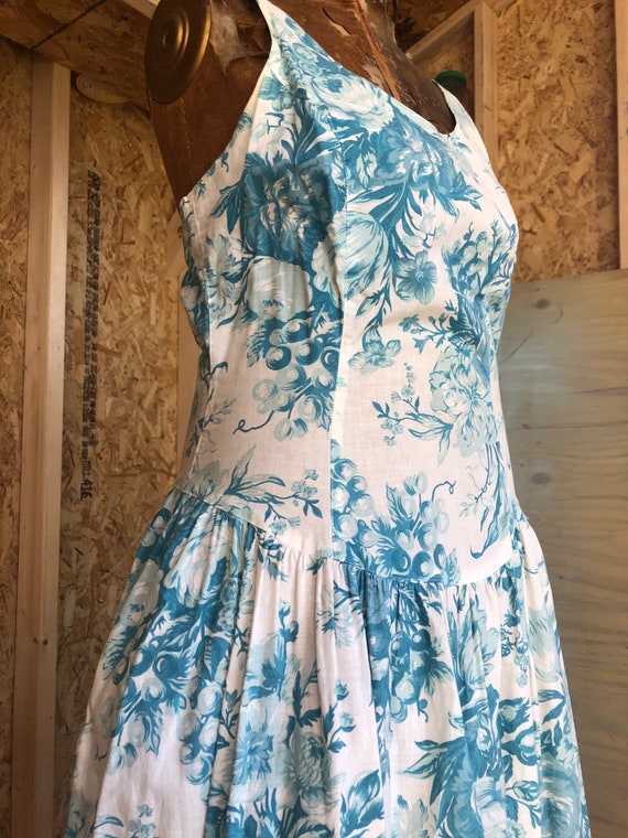 1980s Marvin Singer for Dépèche Mode Blue Floral W