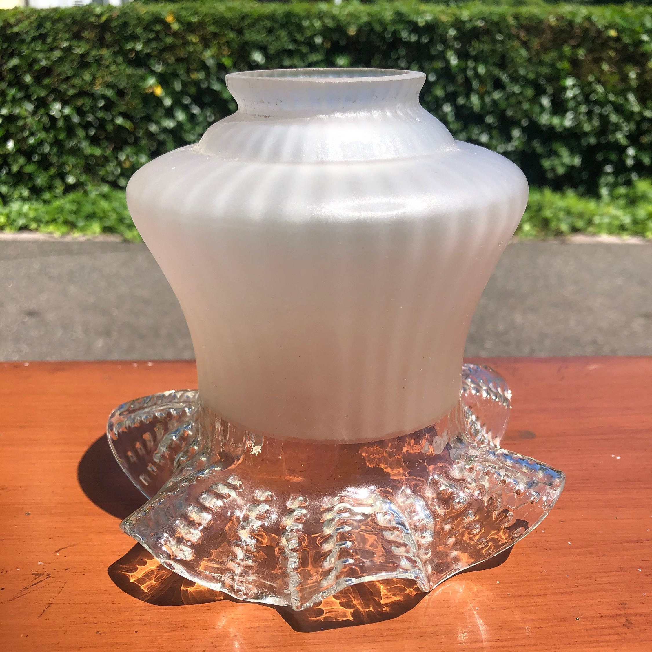 Frosted & Clear Tulip Glass Shade / Vintage Victorian Style Etsy