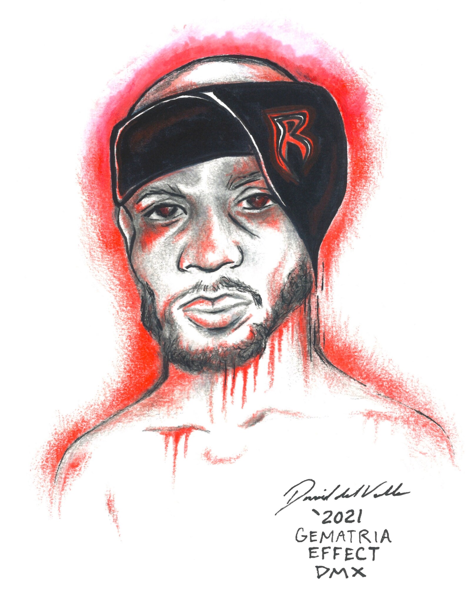 DMX - Original Drawing Painting Portrait Lowbrow Art DARK MAN X Earl ...
