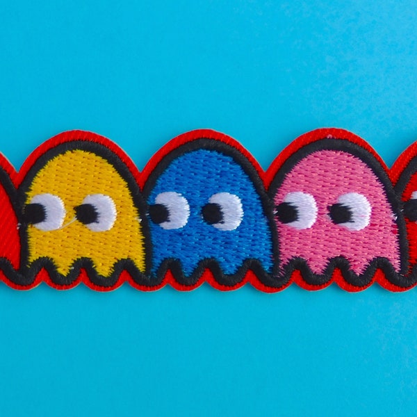 PAC-MAN GHOSTS Patch - Blinky Pinky Inky Clyde 80's 1980's Retro Old-School Arcade Game Toru Iwatani Toshio Kai Namco Back To The Future Rad