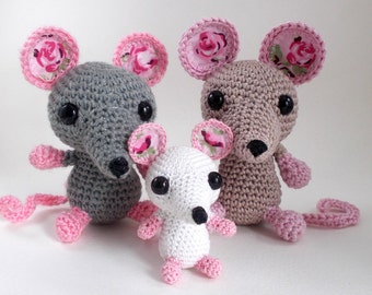 Make Your Own Crochet Amigurumi Mouse - US Version - Instant PDF Pattern Download