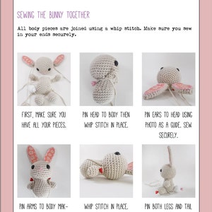 Amigurumi Bunny Crochet Pattern US Version Make Your Own Rabbit Instant PDF Download. image 4