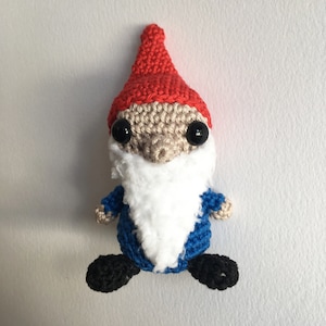 Jerome the Gnome - Crochet Gnome Pattern - UK and US Terms plus photo guide - Garden Gnome Amigurumi pattern Includes Mushroom instructions
