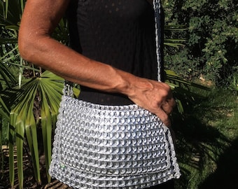 Bag made from recycled can capsules