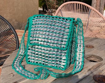 Bag made from recycled can capsules