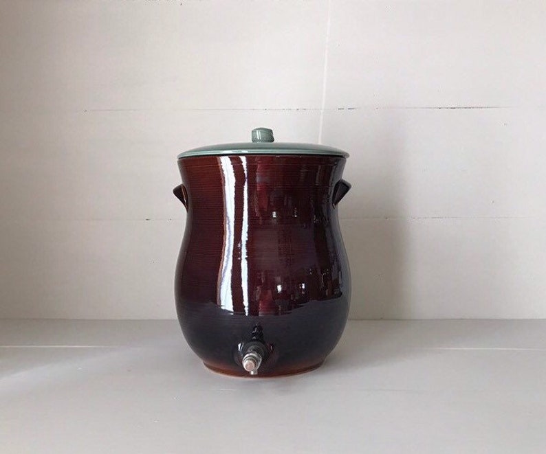 Water Beverage Crock Dispenser Red Wing Crock With Spigot Etsy
