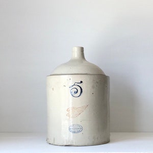 Antique Stoneware Jug  l  Red Wing  l  5 Gallon Crock Jug