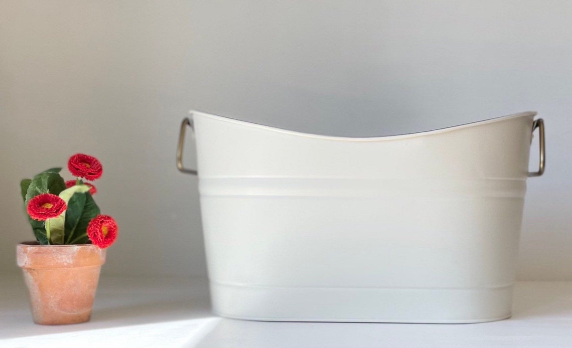 Bañera galvanizada Plantador Papelera de almacenamiento | Etsy