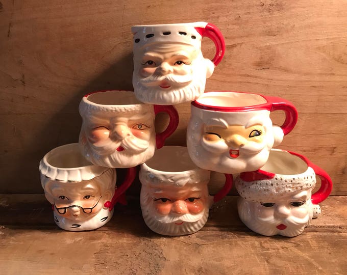 Vintage Ceramic Santa Mug / Christmas Santa Mug / Santa Claus Mug Etsy