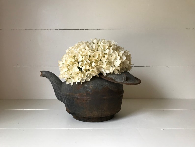 Vintage Cast Iron Kettle Antique Black Kettle Wood Stove Etsy