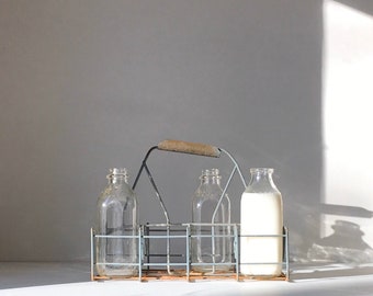 Vintage Milk Bottle Holder - Country Farmhouse Decor