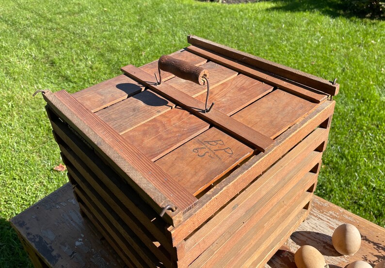 Antique Wooden Egg Carrier Humpty Dumpty Egg Holder Crate Etsy