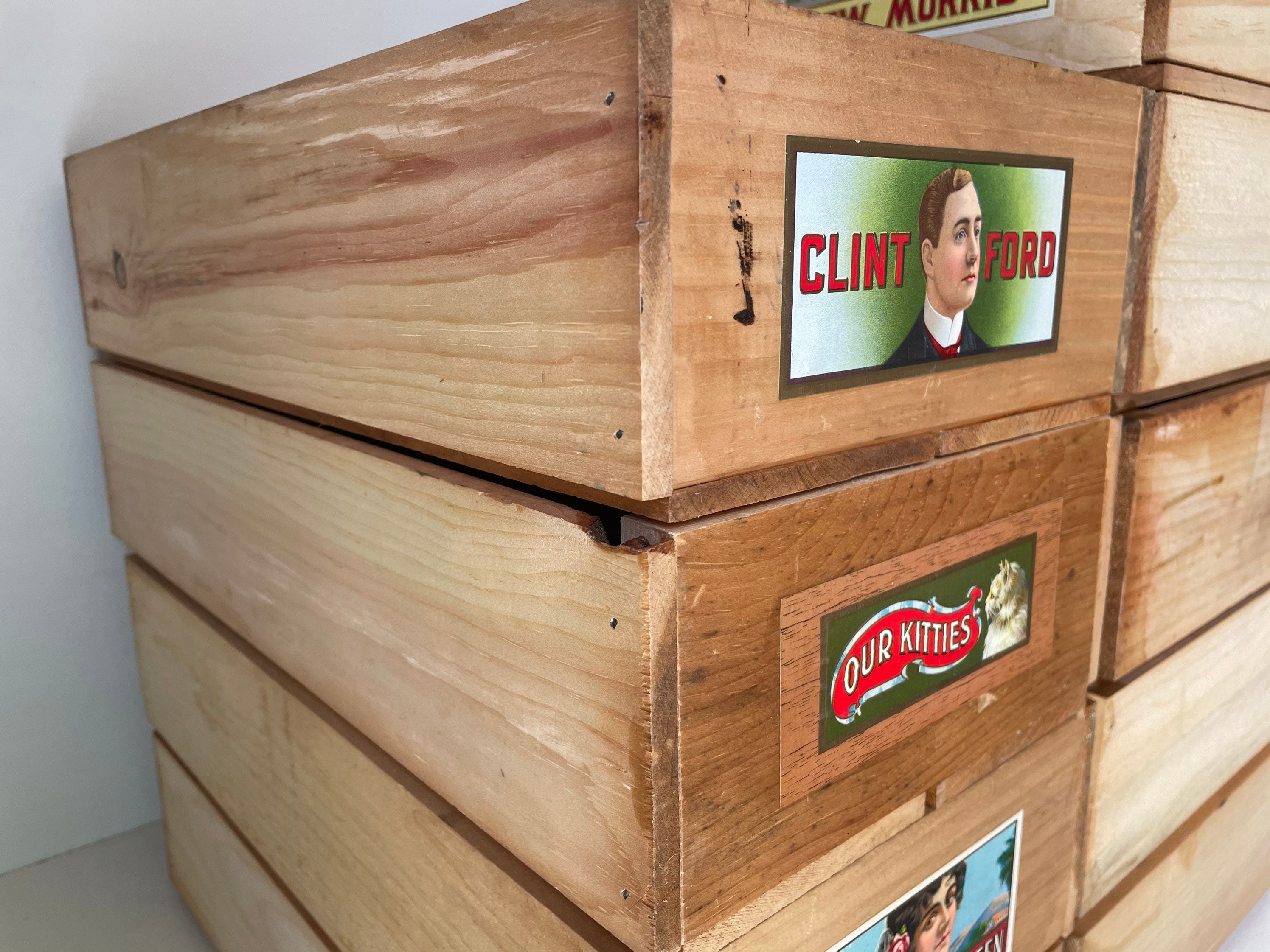 Small Wooden Crate Box Storage Organizing Box With Vintage
