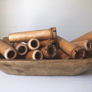 Wooden Spools Vintage Wood Bobbins Set of 2 Bild 10