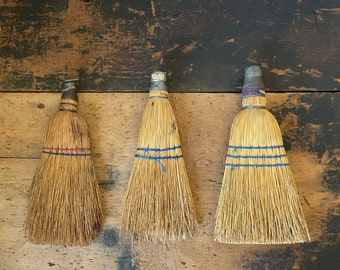 Vintage Whisk Brooms Choice of 3 Small Straw Dust Broom