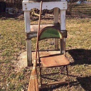 Vintage Handmade Straw Broom
