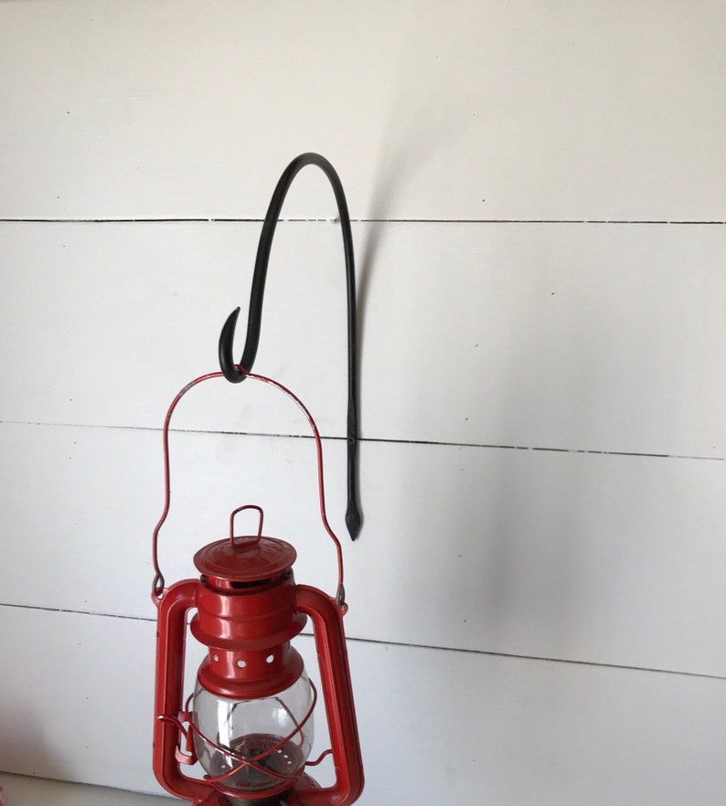 Wrought Iron Plant Lantern Hook Black Metal Hook Etsy