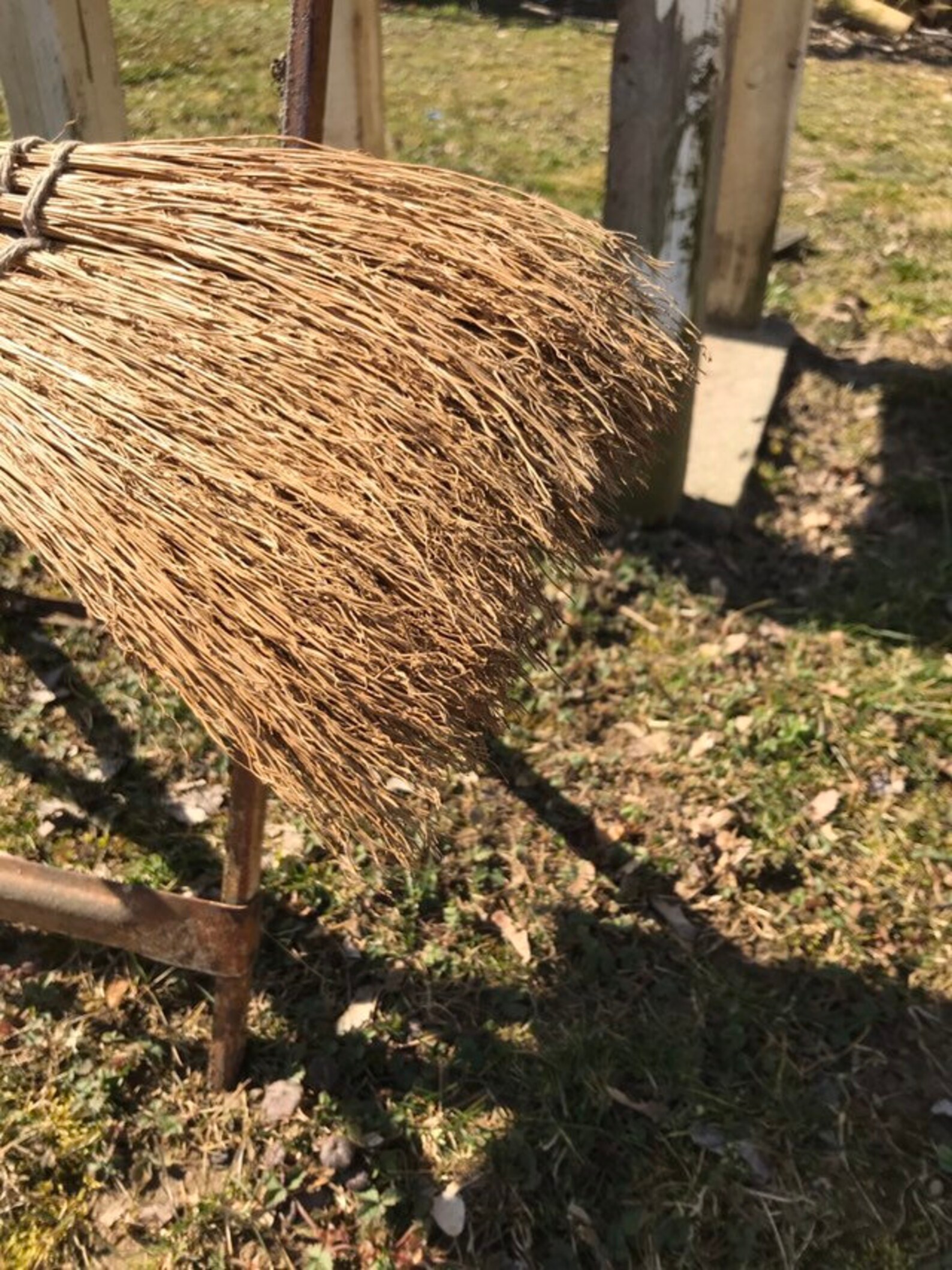 Vintage Handmade Straw Broom Etsy