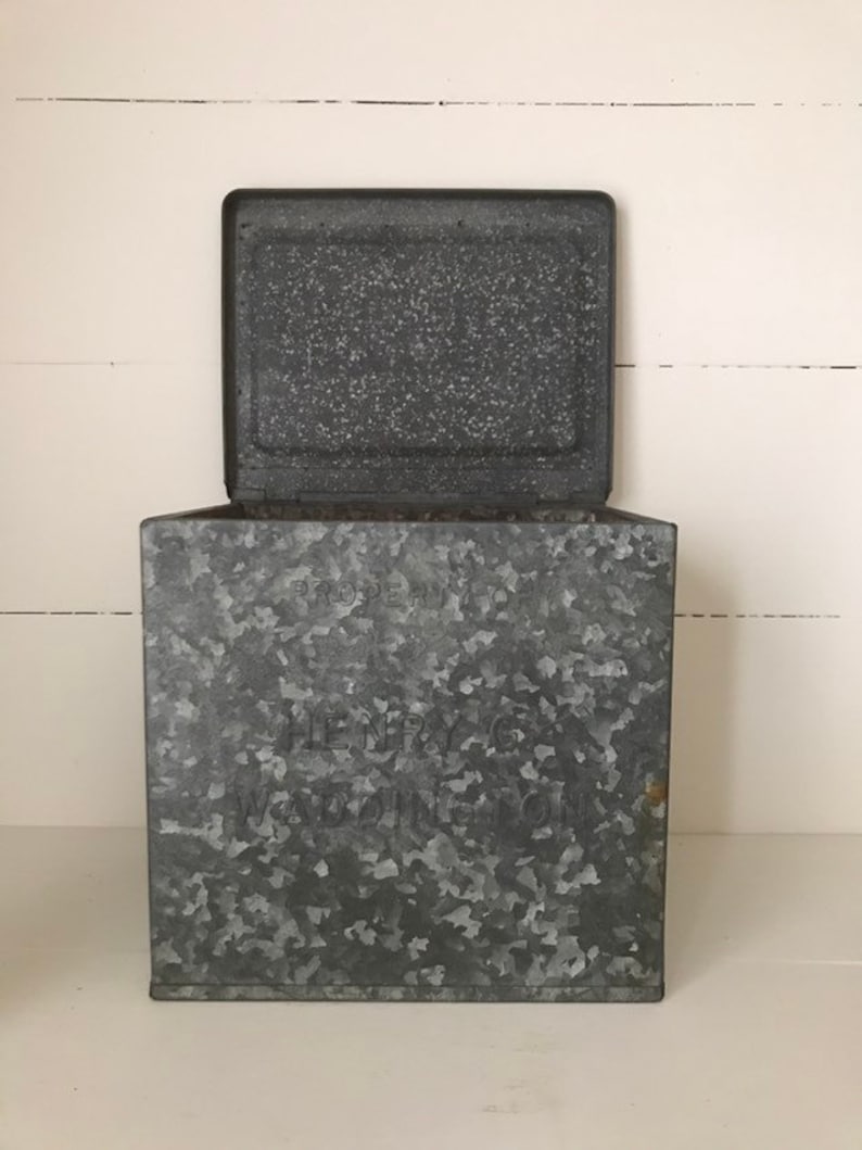 Milk Box Vintage Galvanized Metal Insulated Etsy