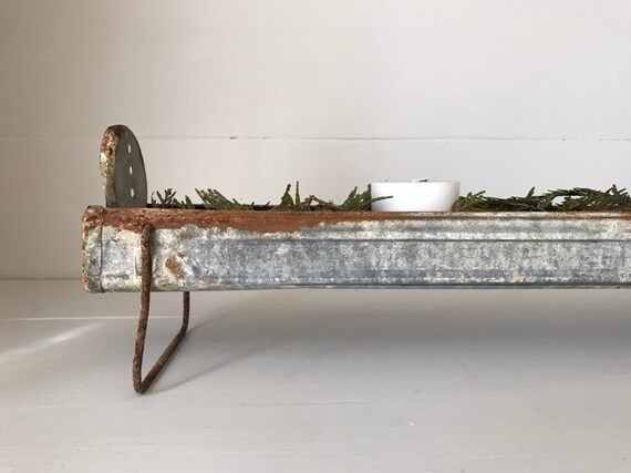 Galvanized Chicken Feeder Trough Vintage Etsy