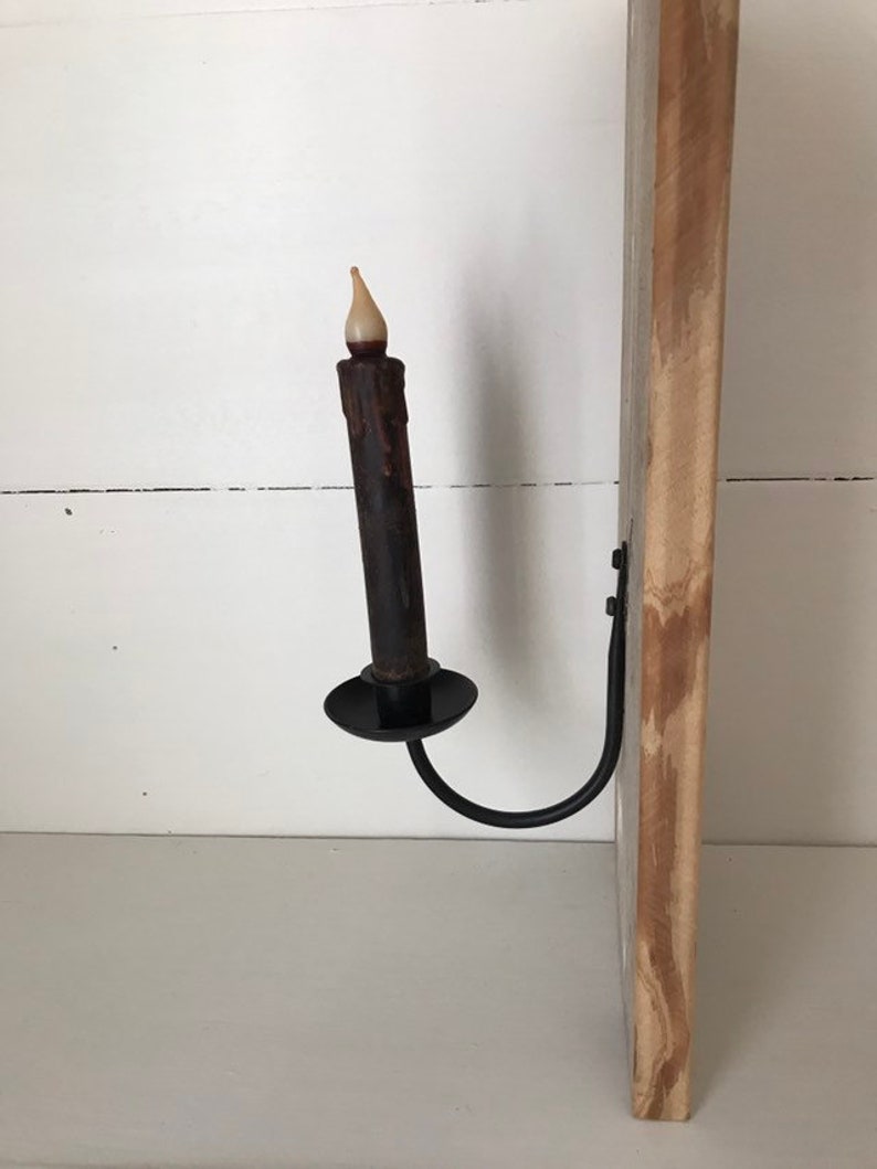 Rustic Farmhouse Wall Sconce Candle Holder Wrought Iron Etsy