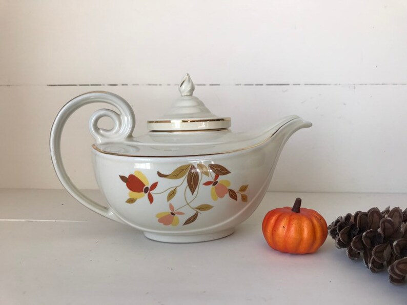 Autumn Leaf Hall Pottery Teapot Vintage Hall Tea Pot Etsy