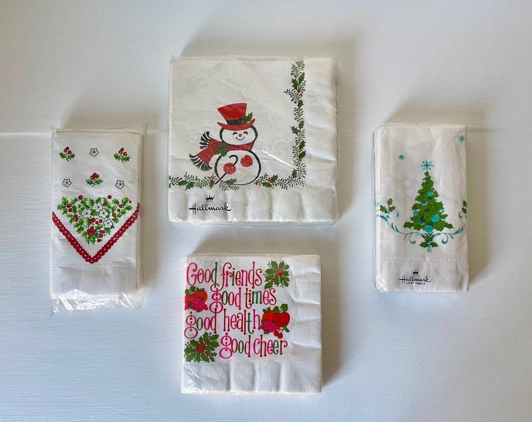 Vintage Paper Christmas Napkins Choice of 4 Designs Etsy