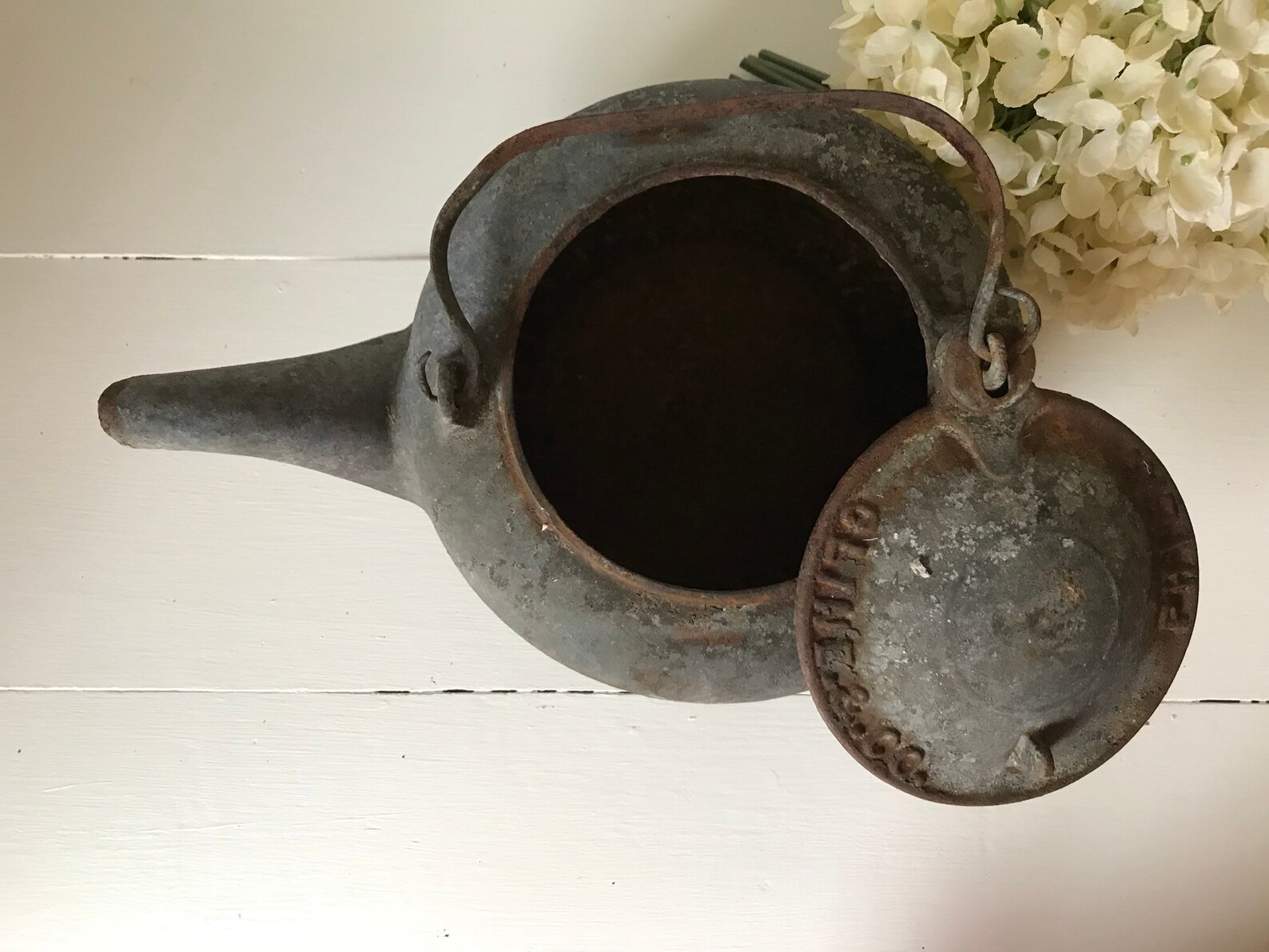 Vintage Cast Iron Kettle Antique Black Kettle Wood Stove Etsy