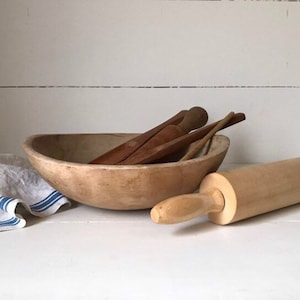 Primitive Wooden Utensils - Rolling Pin Wooden Spoon Wood Scoop Masher