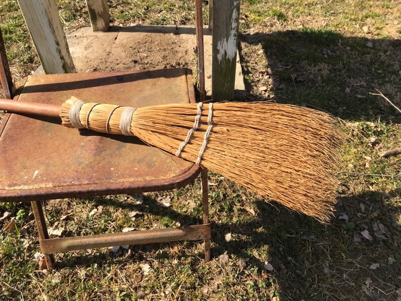 Vintage Handmade Straw Broom Etsy