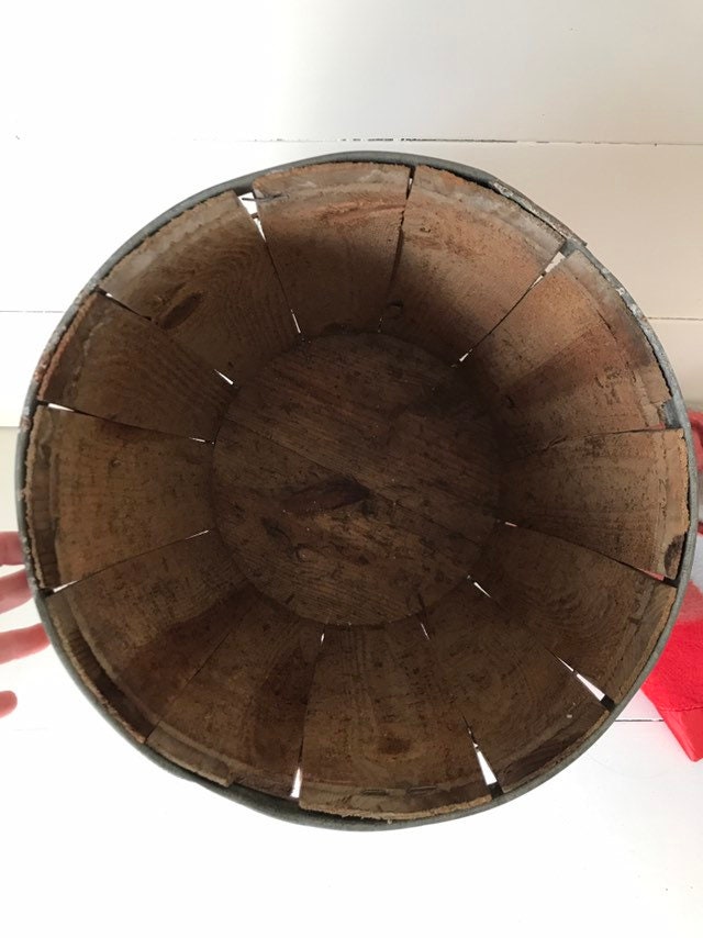 Antique Wooden Nail Keg - Small Wood Barrel - Rustic Antique Wooden Nail Keg - Small Wood Barrel - Rustic