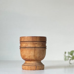 Antique Wooden Mortar Apothecary No Pestle