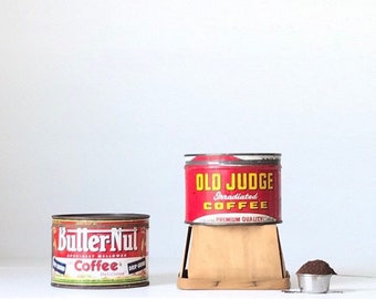Vintage Coffee Can / Butter Nut / Old Judge / Adverting Tin