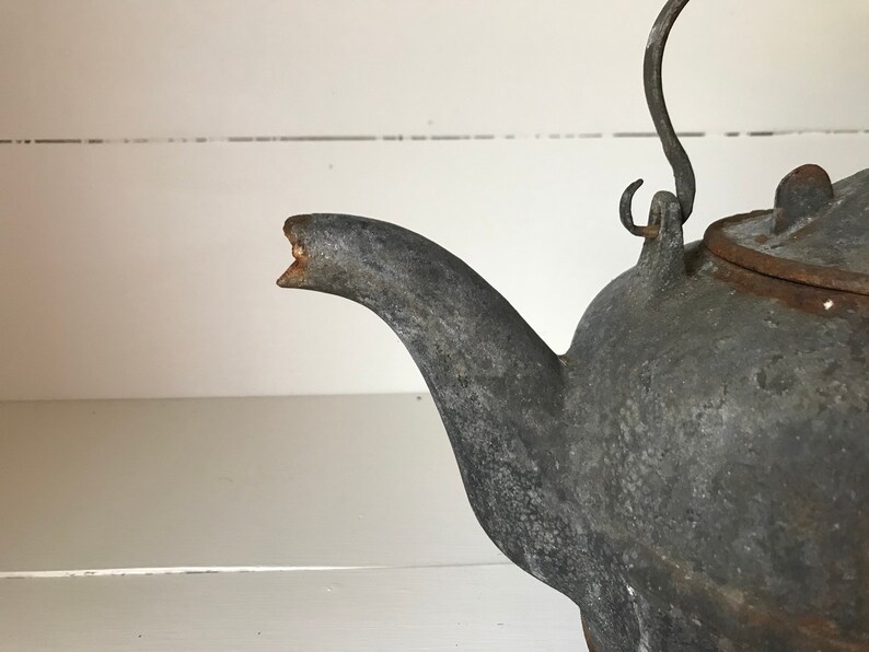 Vintage Cast Iron Kettle Antique Black Kettle Wood Stove Etsy