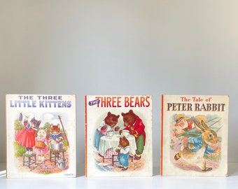 Vintage Peter Rabbit The Three Bears Three Little Kittens Childrens Books