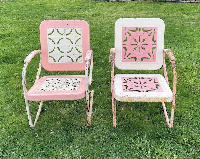 Vintage Metal Lawn Patio Chairs Etsy