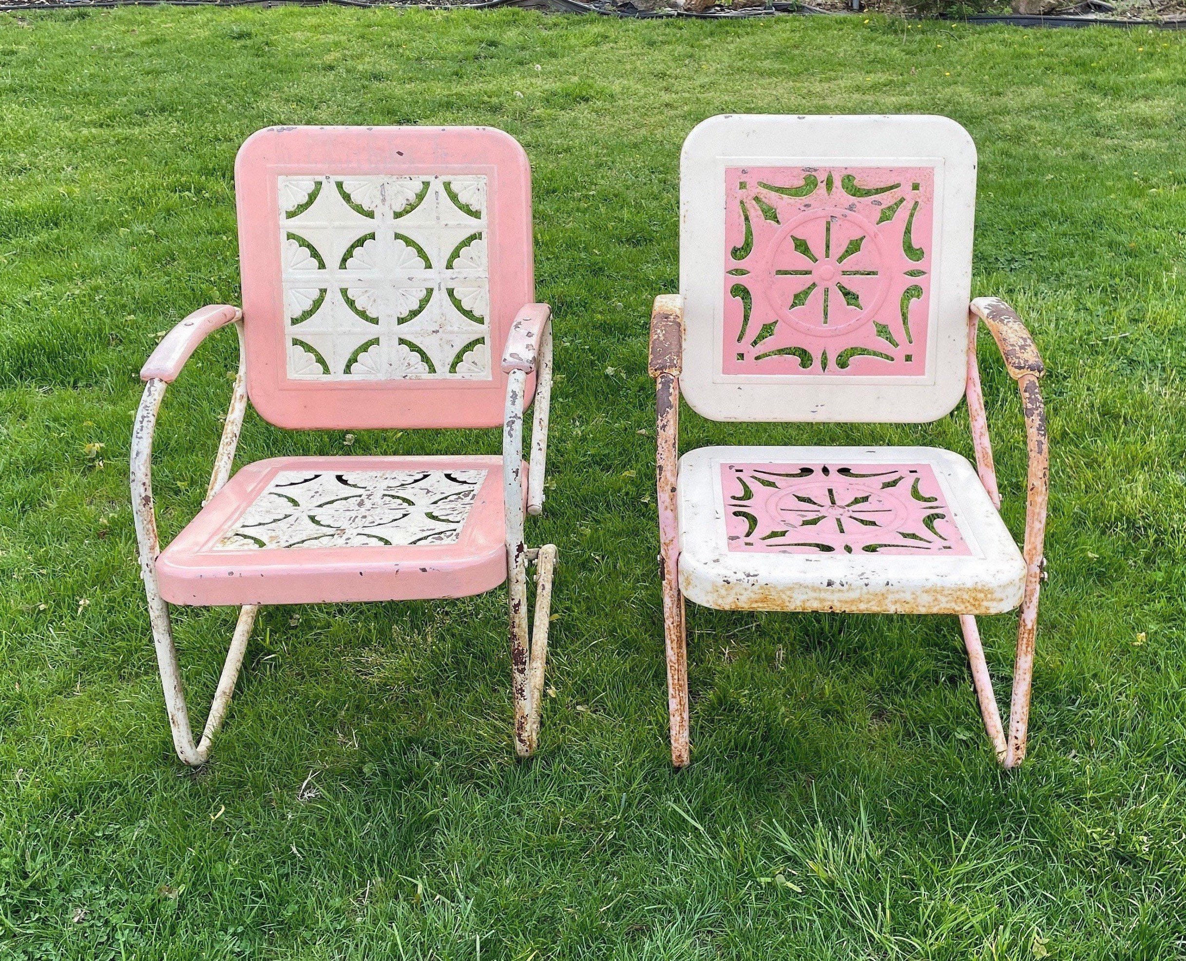Vintage Metal Lawn Patio Chairs - Etsy Vintage Metal Lawn Patio Chairs - Etsy