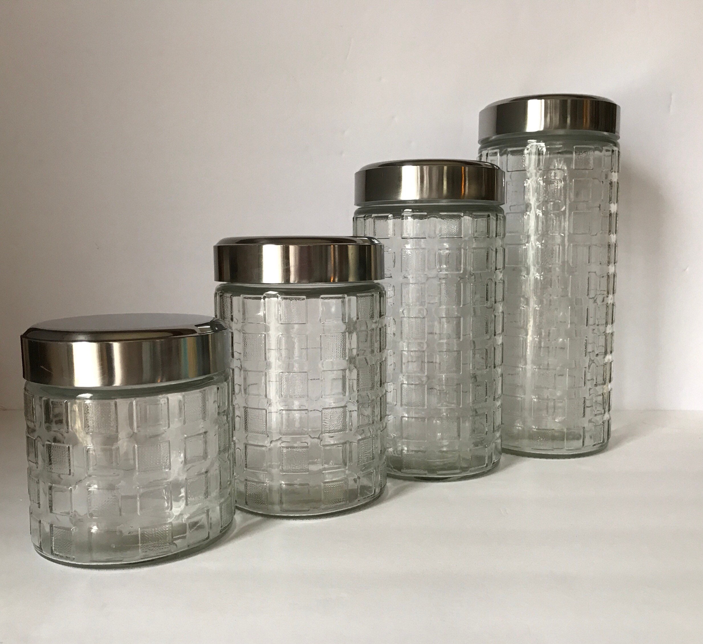 Glass Canisters Kitchen Canisters Set Of 4 Modern Glass Canister