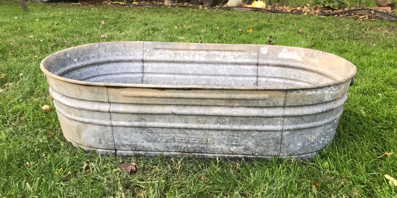 Wheeling Oval Galvanized Wash Tub Large | Etsy