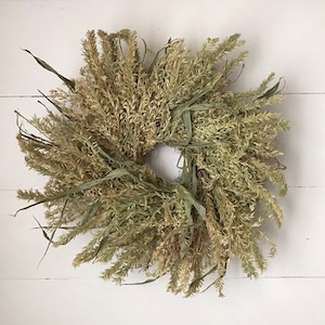 Dried Meadow Grass Wreath Primitive Minimalist Home Decor