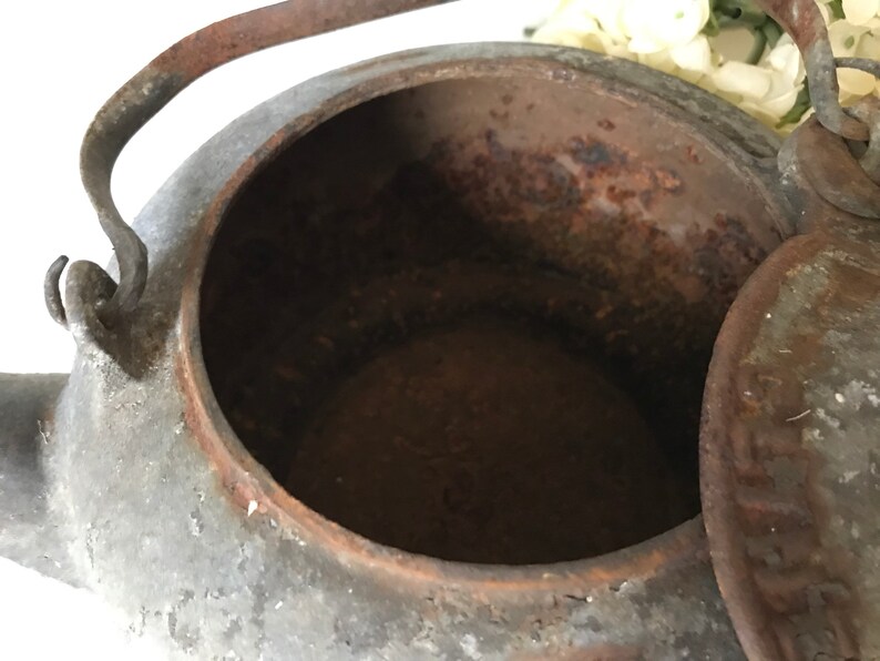 Vintage Cast Iron Kettle Antique Black Kettle Wood Stove Etsy
