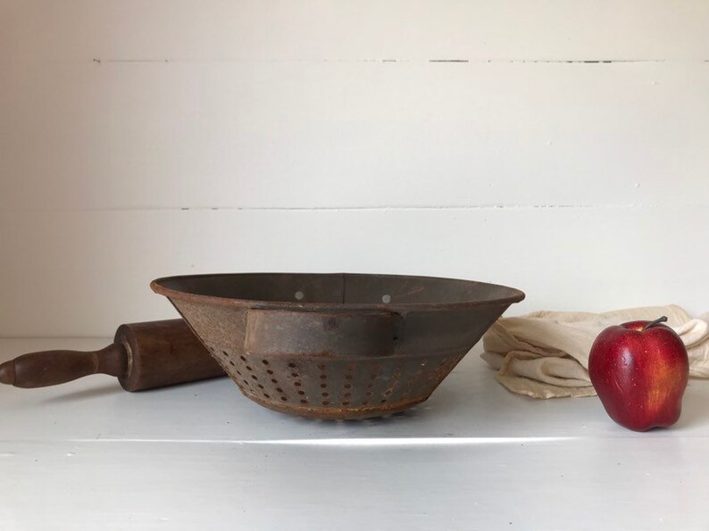 Rustic Farmhouse Kitchen Primitive Colander Strainer