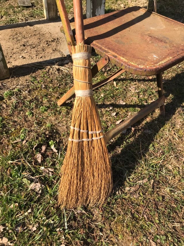 Vintage Handmade Straw Broom Etsy