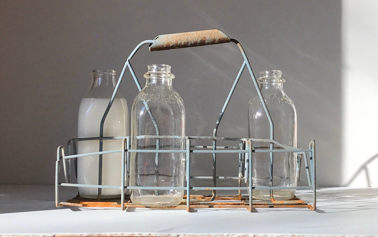 Vintage Milk Bottle Holder Country Farmhouse Decor Etsy