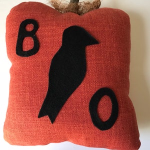 Halloween Pillow Boo Black Crow / Decorative Fall Accent Pillow image 5