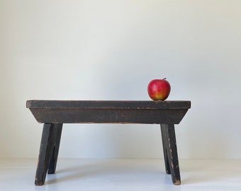 Antique Wood Stool Primitive Step Stool